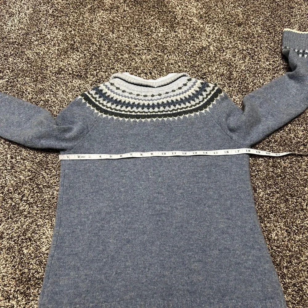 Eddie Bauer 100% Lambswool Fair Isle Nordic Zip Cardigan Sweater M Vintage‎